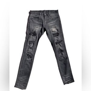 Dope Black Destroyed Embellished Skinny Jeans